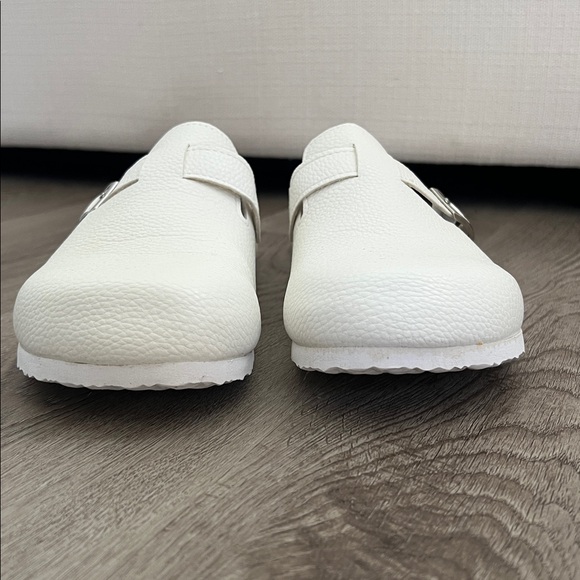 White Buckle Clogs - Picture 3 of 7